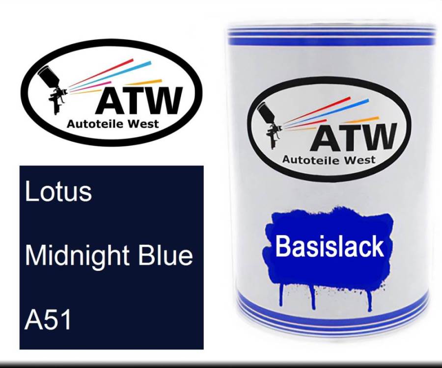 Lotus, Midnight Blue, A51: 500ml Lackdose, von ATW Autoteile West.